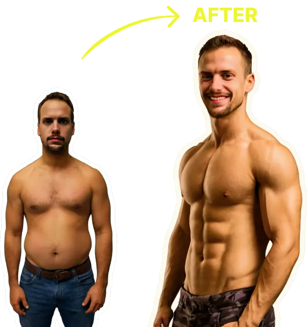 User transformation showing before and after photos